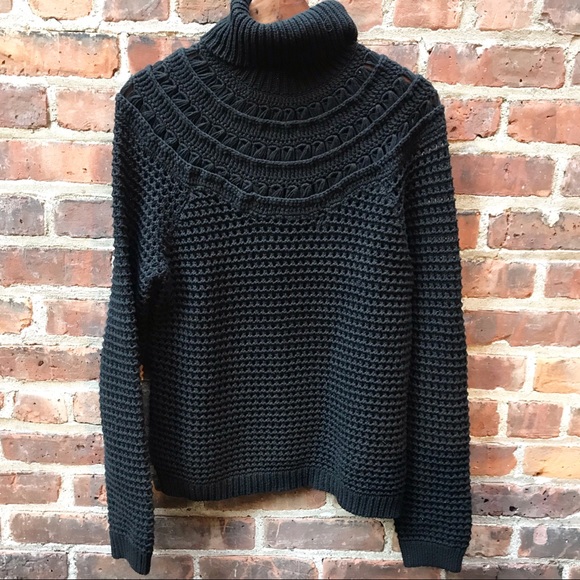 Lauren Ralph Lauren Sweaters - Ralph Lauren Open Knit Turtleneck Black Sweater